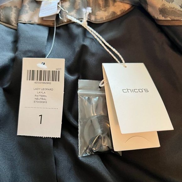 Chico's Bronze Animal Print Jacket - Size 1 - Picture 3 of 5